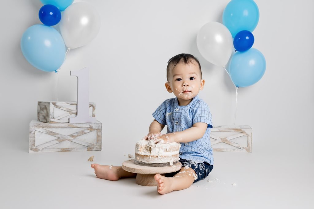 Baby Photography Vancouver baby with cake