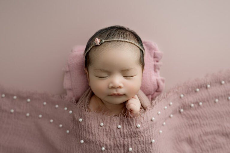 Classic posed newborn portrait in North Vancouver