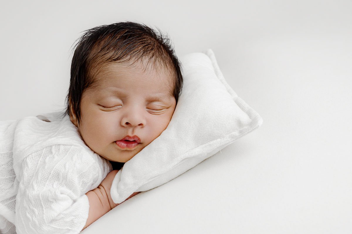Simple natural newborn portrait