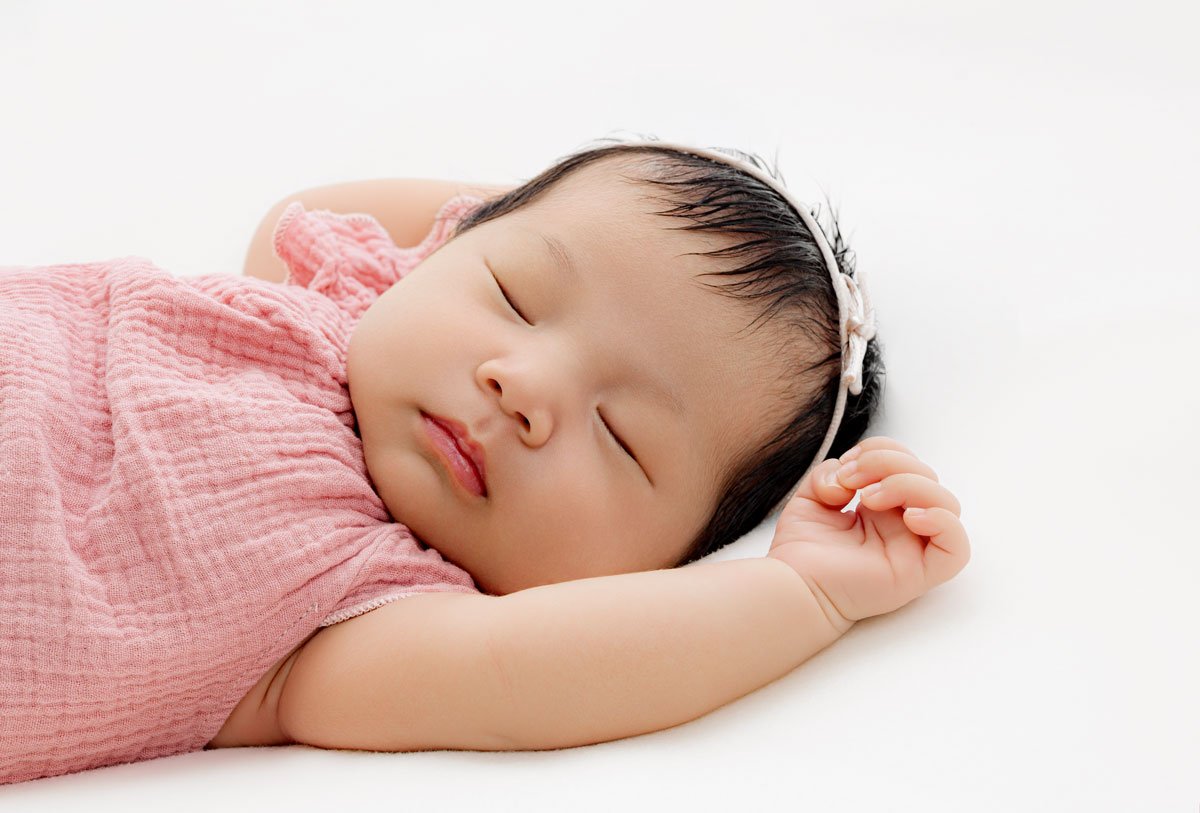 Natural newborn portrait of an awake baby