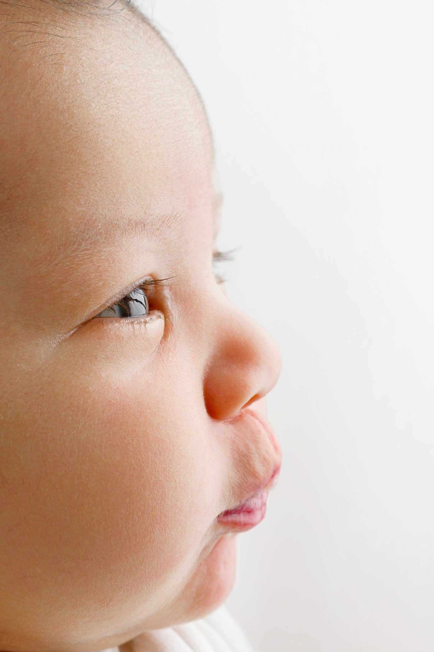 Older newborn profile portrait